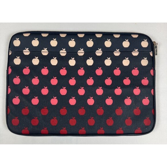 Kate Spade Women Apple Print Navy Blue Padded Laptop Tablet Sleeve Case - Picture 3 of 5